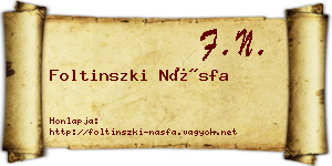 Foltinszki Násfa névjegykártya